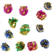 Load image into Gallery viewer, 12Pcs/pack Cat Toys Mylar Crinkle Ball Ring Toys