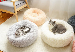 Cuddler Long Washable Plush Cat Bed