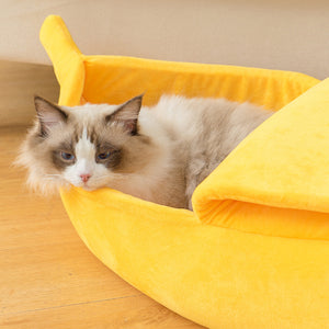 Funny Banana Cat Cuddler Bed