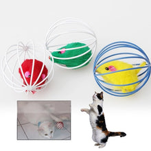 Load image into Gallery viewer, Hollow Ball Feather Mouse Toy