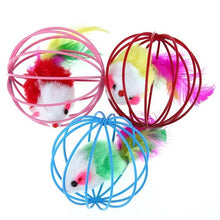Load image into Gallery viewer, Hollow Ball Feather Mouse Toy