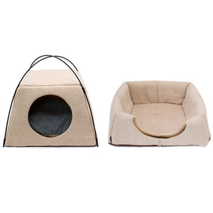 Covered Leaves Pattern Cat House