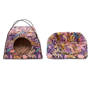 Covered Leaves Pattern Cat House