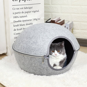 Covered Egg-Type Cat Bed
